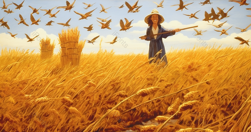 麦田里的守望者稻草人插画背景,插画/手绘图,插画/手绘图库,插画/手绘图下载,插画/手绘